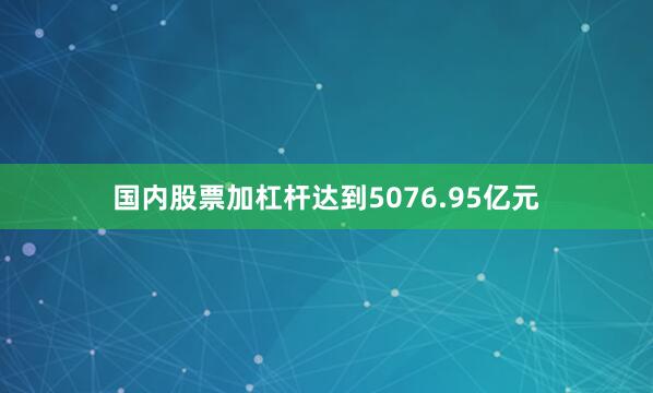 国内股票加杠杆达到5076.95亿元