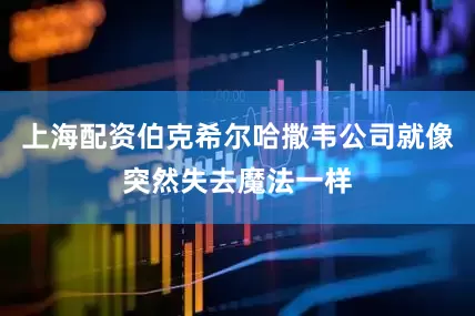 上海配资伯克希尔哈撒韦公司就像突然失去魔法一样